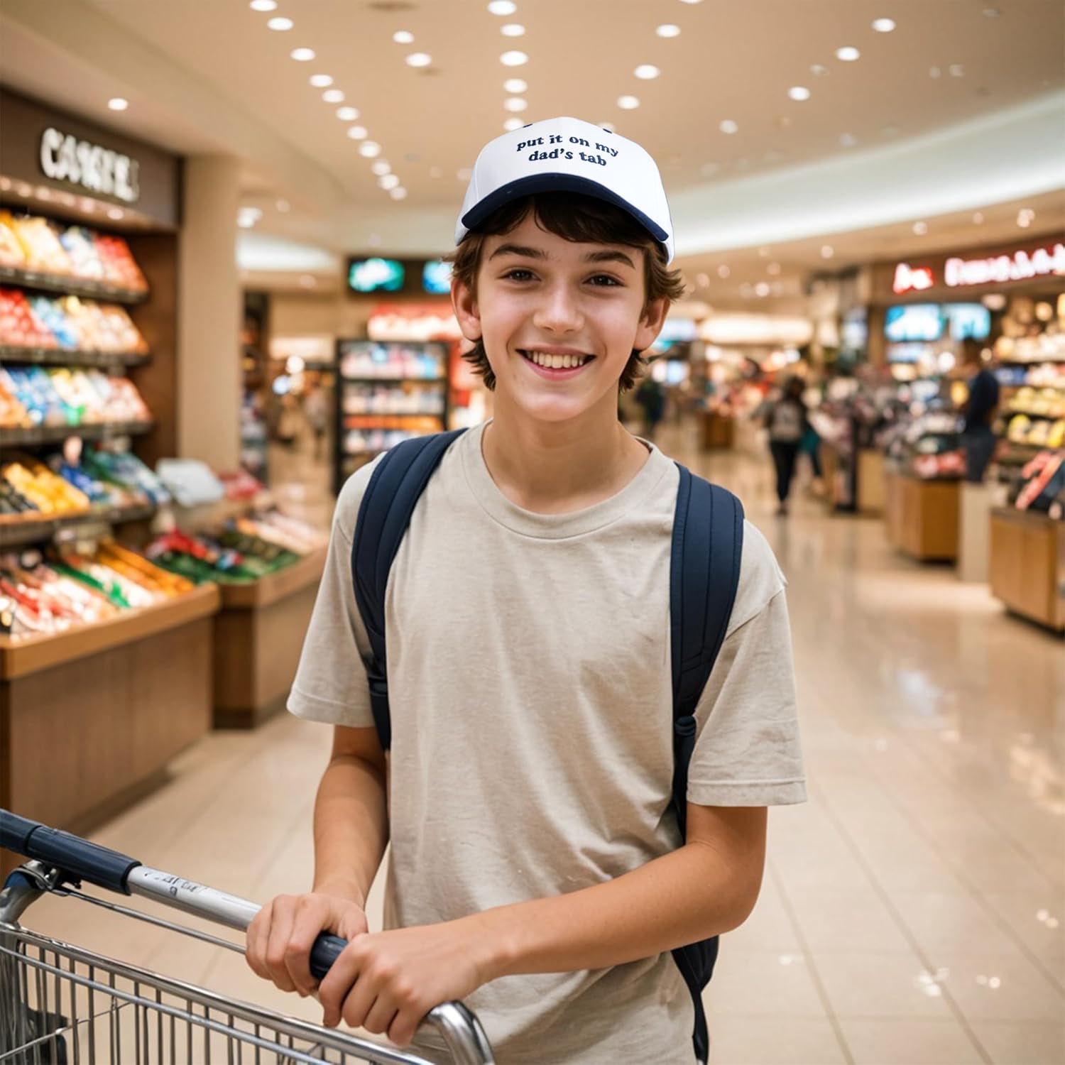 Put It On My Dads Tab Hat, Funny Vintage Trucker Hats Adjustable Cap for Men Women Classic Baseball Cap - Image 3