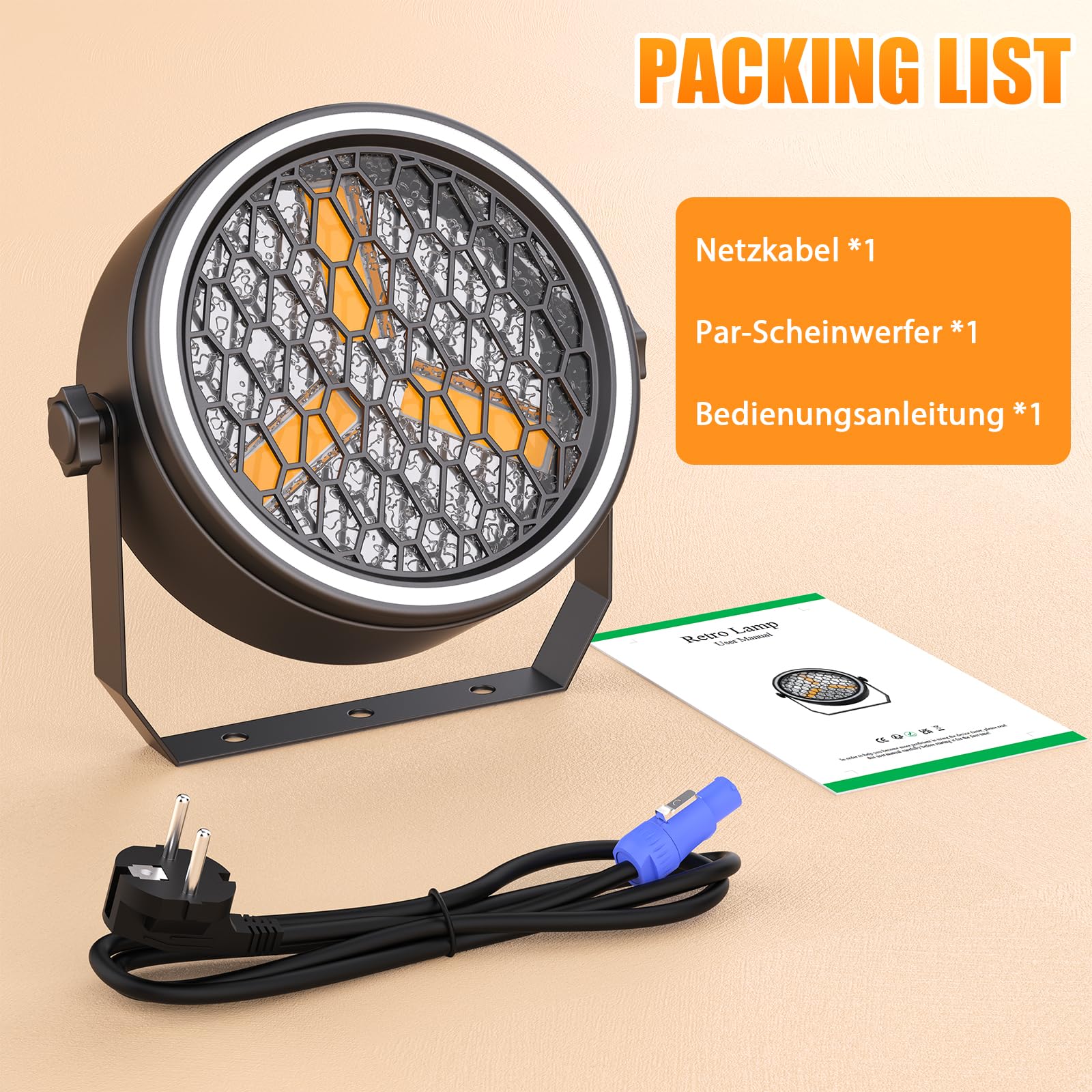 3 x 30W COB Par, DMX LED Bühnenlicht mit 30 Lichteffekten, Soundaktivierte Discolicht für Party, Hochzeit, Club, DJ, Bühne, Konferenzen