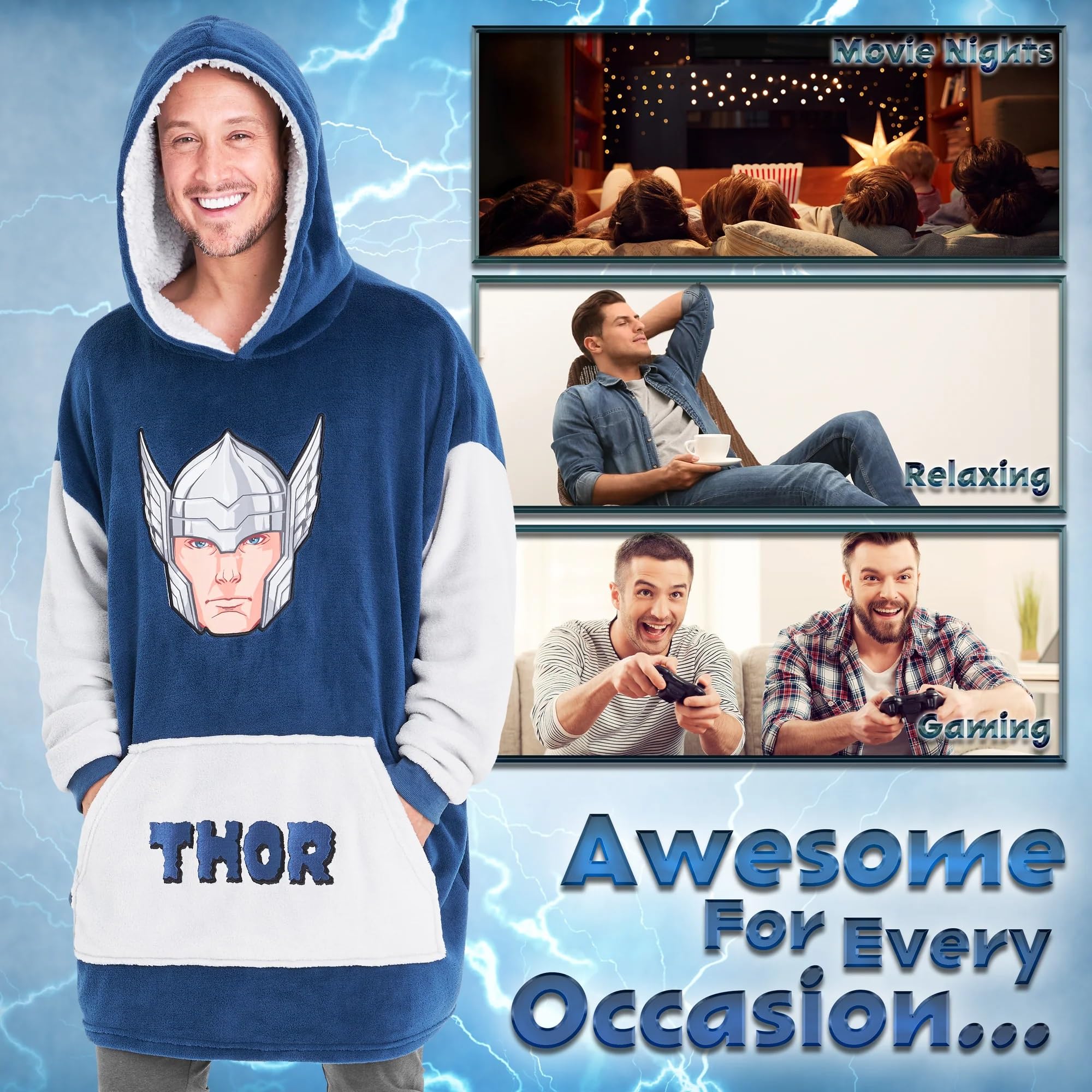 Marvel Felpa Uomo con Cappuccio Felpe Oversize Uomo in Pile Supereroi Avengers Captain America
