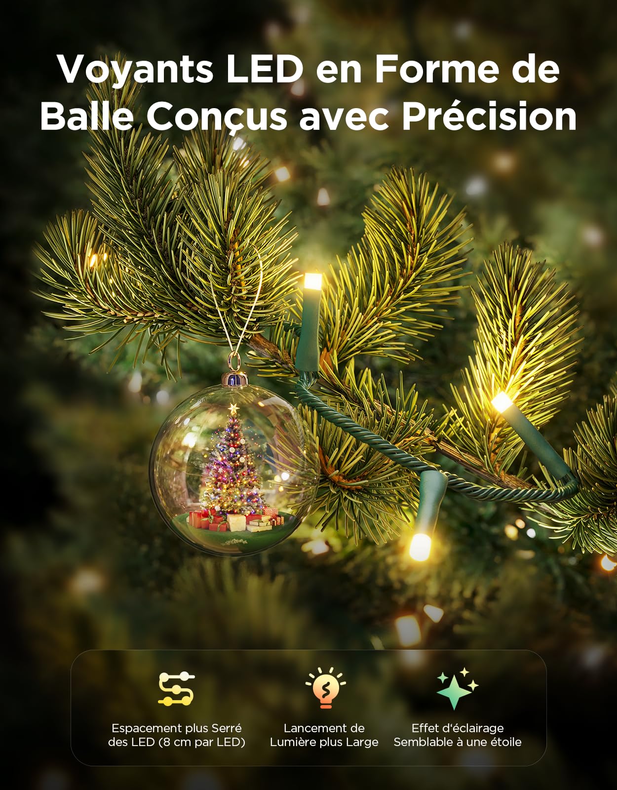 Govee Christmas Sparkle String Lights 20M, RGBWIC de avec 250 LEDs