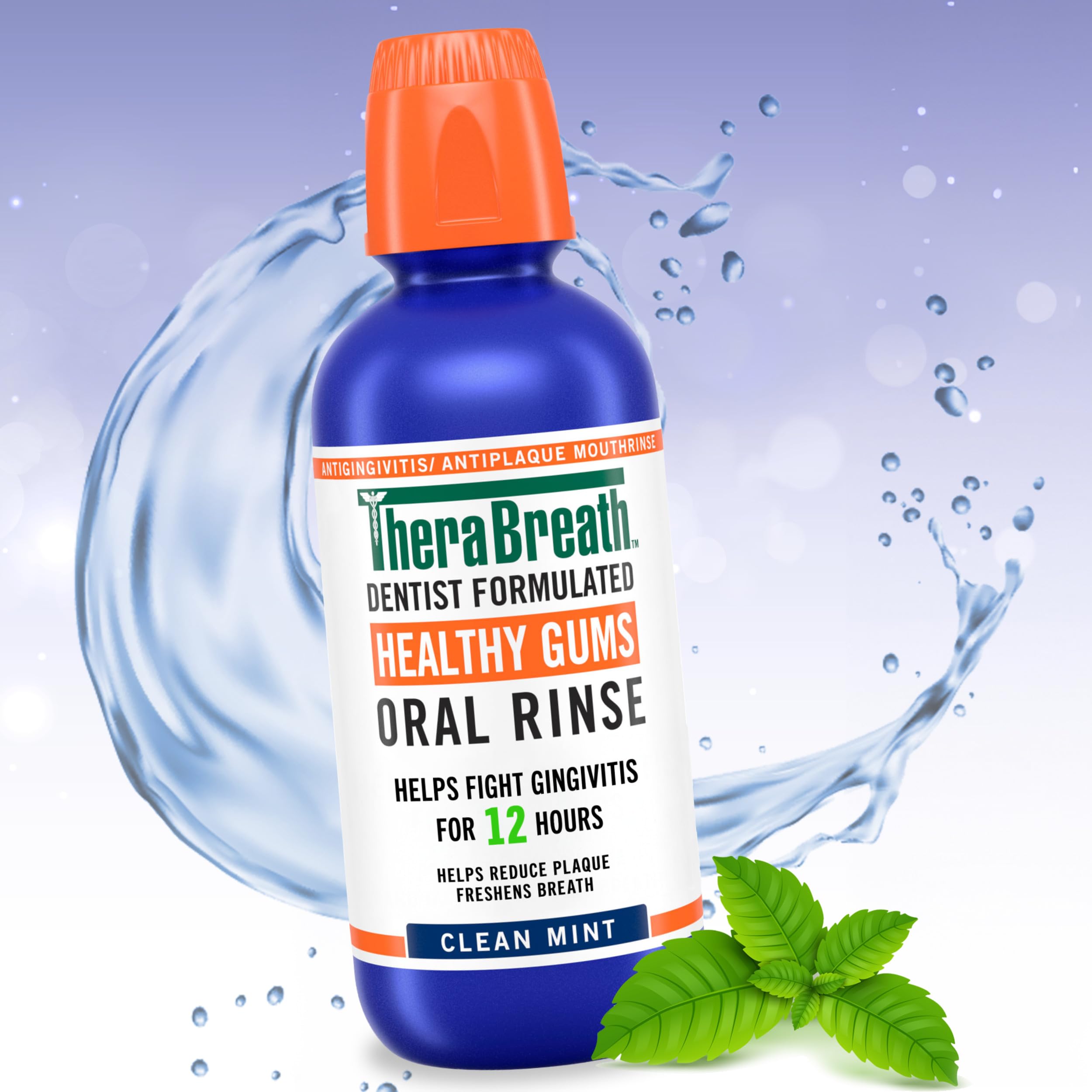 TheraBreath 24 horas, saludable, caucho, periodoncia, enjuague bucal, 24 horas (paquete de 2)