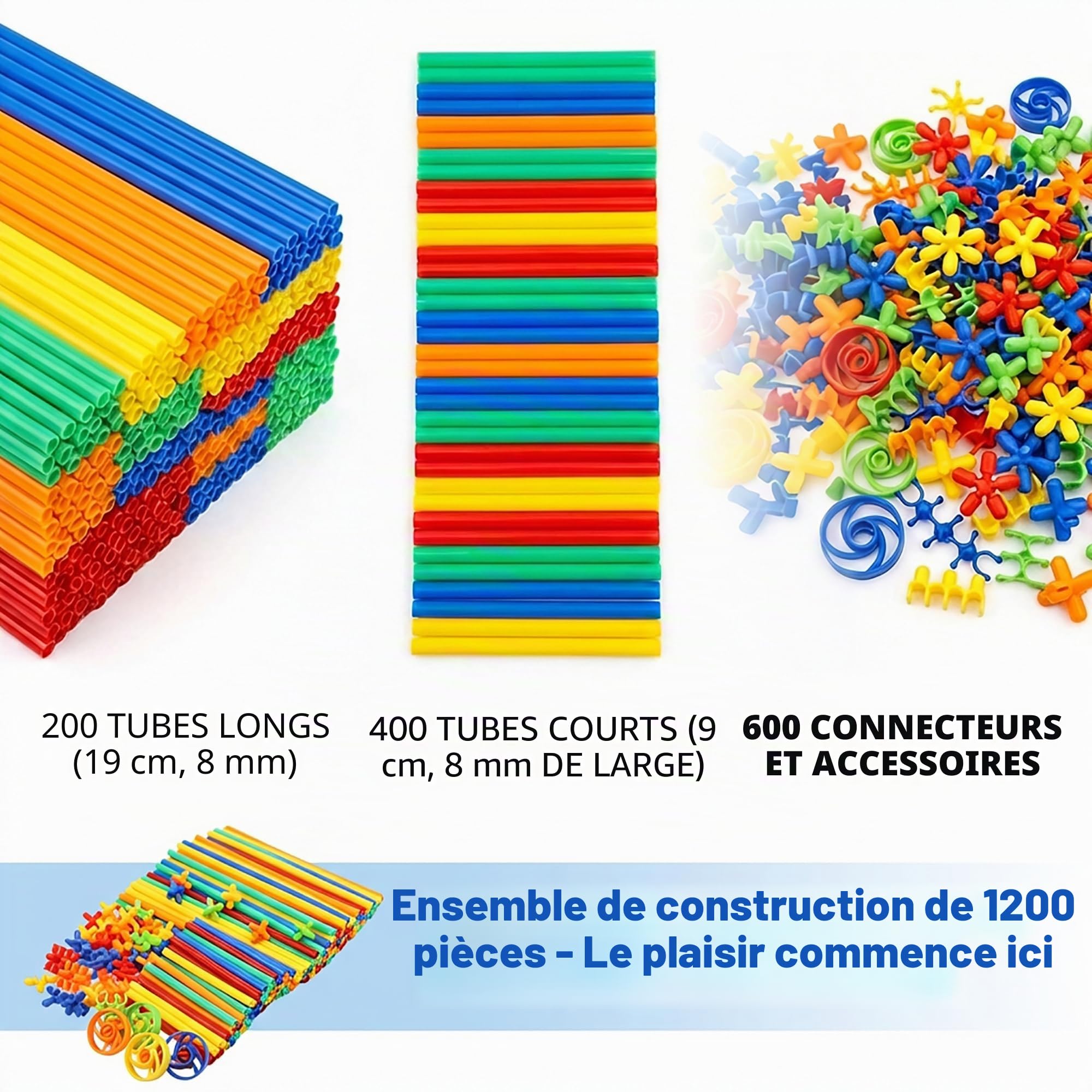 WYSWYG Construction Toys Building Blocks 1200 Pieces - Jouets de Construction créatifs pour garçons et Filles, Jouets éducatifs STEM pour Les âges de 3 4 5 6 7 8 et Plus