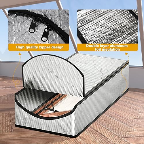 Miniatura 2 de Cubierta aislante para escaleras de ático, tienda de campaña desplegable con cremallera de 25 x 54 x 11 pulgadas (cubierta atótica)
