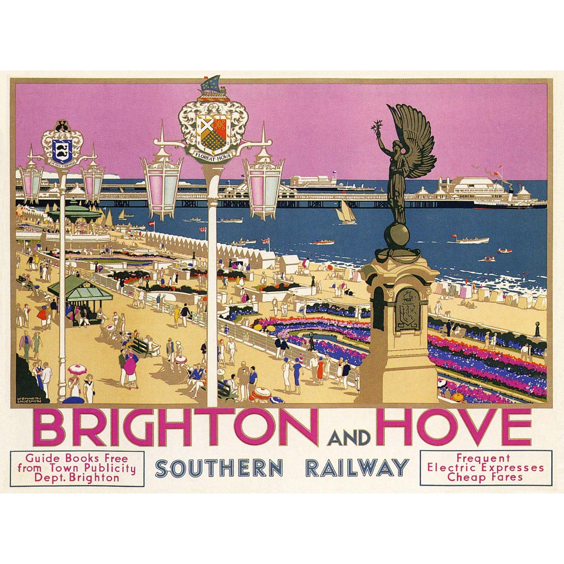 Wee Blue Coo Brighton Hove Sussex Beach Resort Travel Large Wall Art Poster Print Thick Paper 18X24 Inch