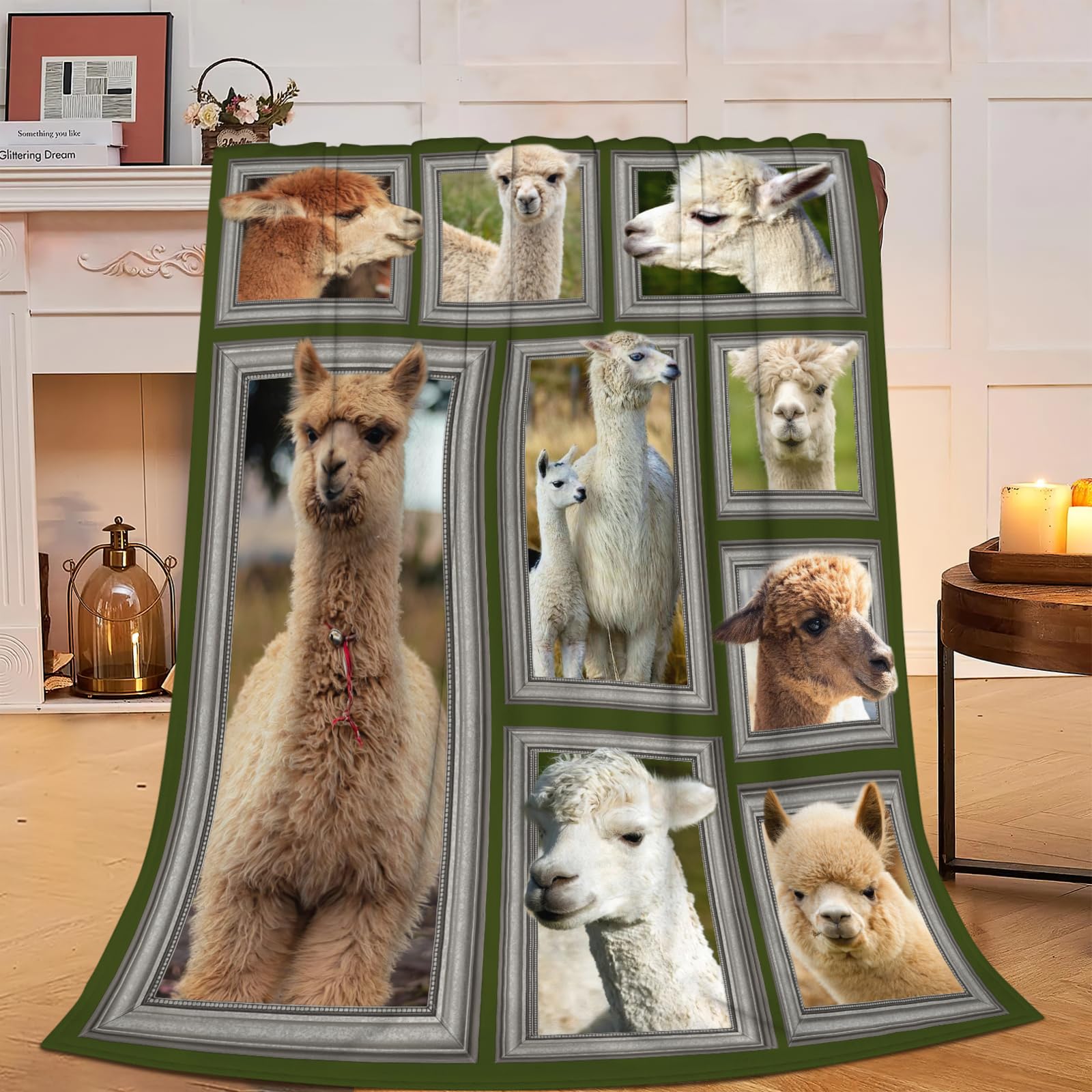 Wosabee Women's Llamas Llama Blanket Soft Cozy Alpaca Animal Throw Blanket Gift For Girls Super Plush Warm Llama Stuff Lightweight Fleece Flannel Gift Blankets For Kids Adults 50"X40"