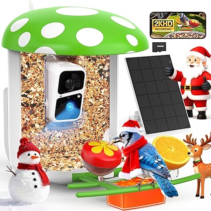 Smart Bird Feeder with Camera 2K Live Real