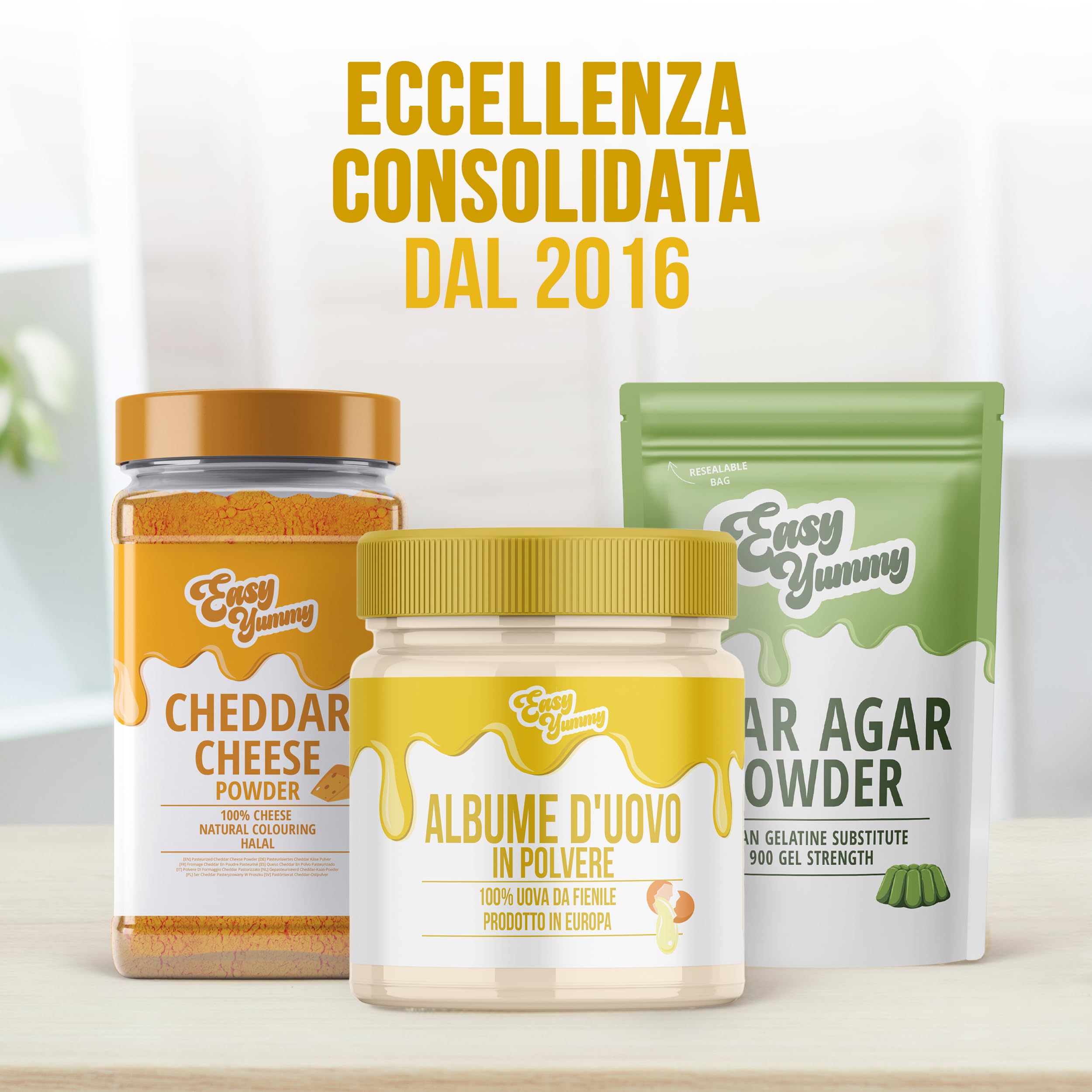 EASY YUMMY - Albume d'uovo in polvere per la cottura (500 g), 100% uova in polvere