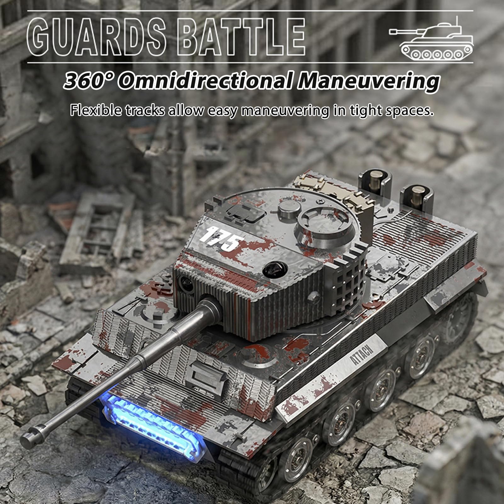 Mini RC Battle Tank Set con torre girevole a 360°