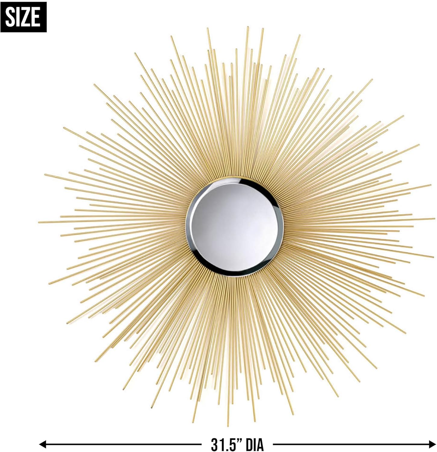 Golden Rays Mirror 32"x32"