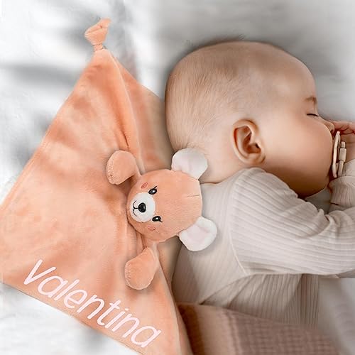 Miniatura 5 de Personalized Teddy Bear Security Blanket for Babies 12" - Personalized Soft Plush Soothing Towel, Unisex Baby Comforter, Ideal Sleep Companion,