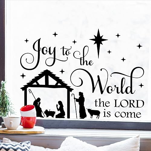 Joy to The World The Lord is Come - Calcomanía de vinilo para decoración del hogar decoración de pared 165 pulgadas de alto x 22 pulgadas de largo