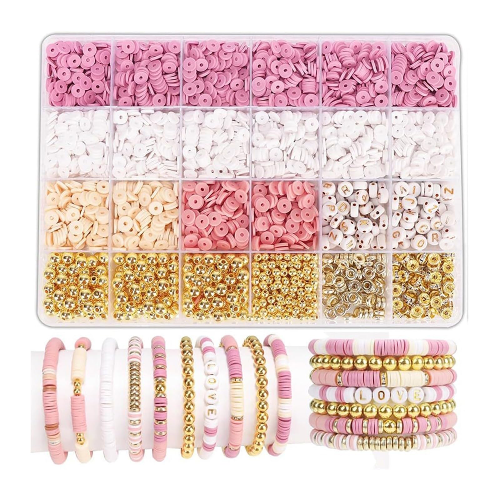 Rynzo DIY Beading Kits DIY Clay Bead Bracelet Making Kit