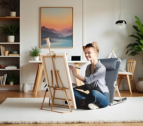 Miniatura 7 de Jarler Respaldo de cama ajustable – Soporte de respaldo de cama plegable elevador, asiento de lectura, playa, cuña plegable de 6 grados para