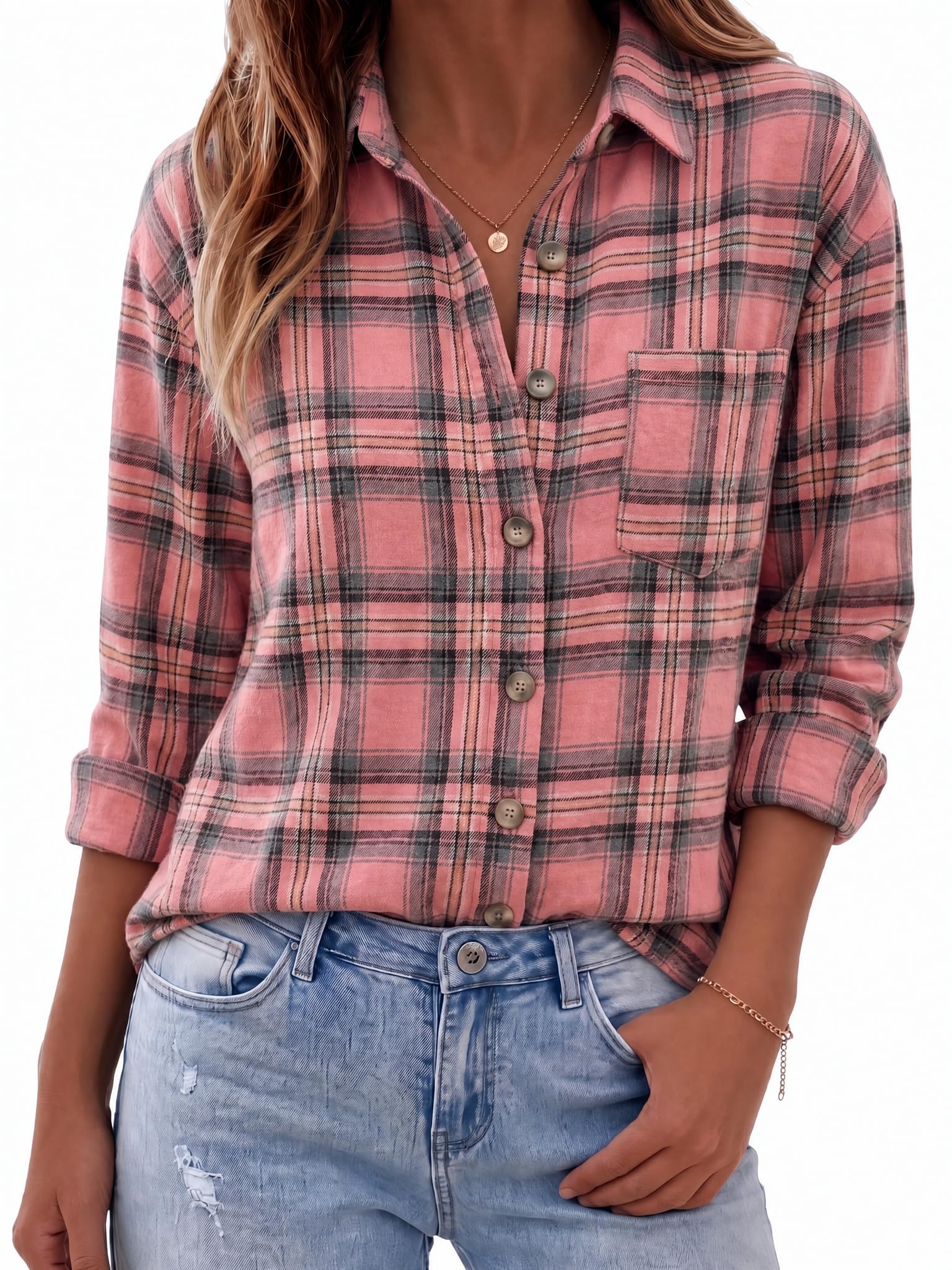 Damen Kariertes Hemd  Langarm Oktoberfest Bluse Karo Tunika | Baumwolle,Hemdbluse,Oversize,Holzfäller,Langarmshirt,Herbst Frühling Bluse,Elegant,Oberteile
