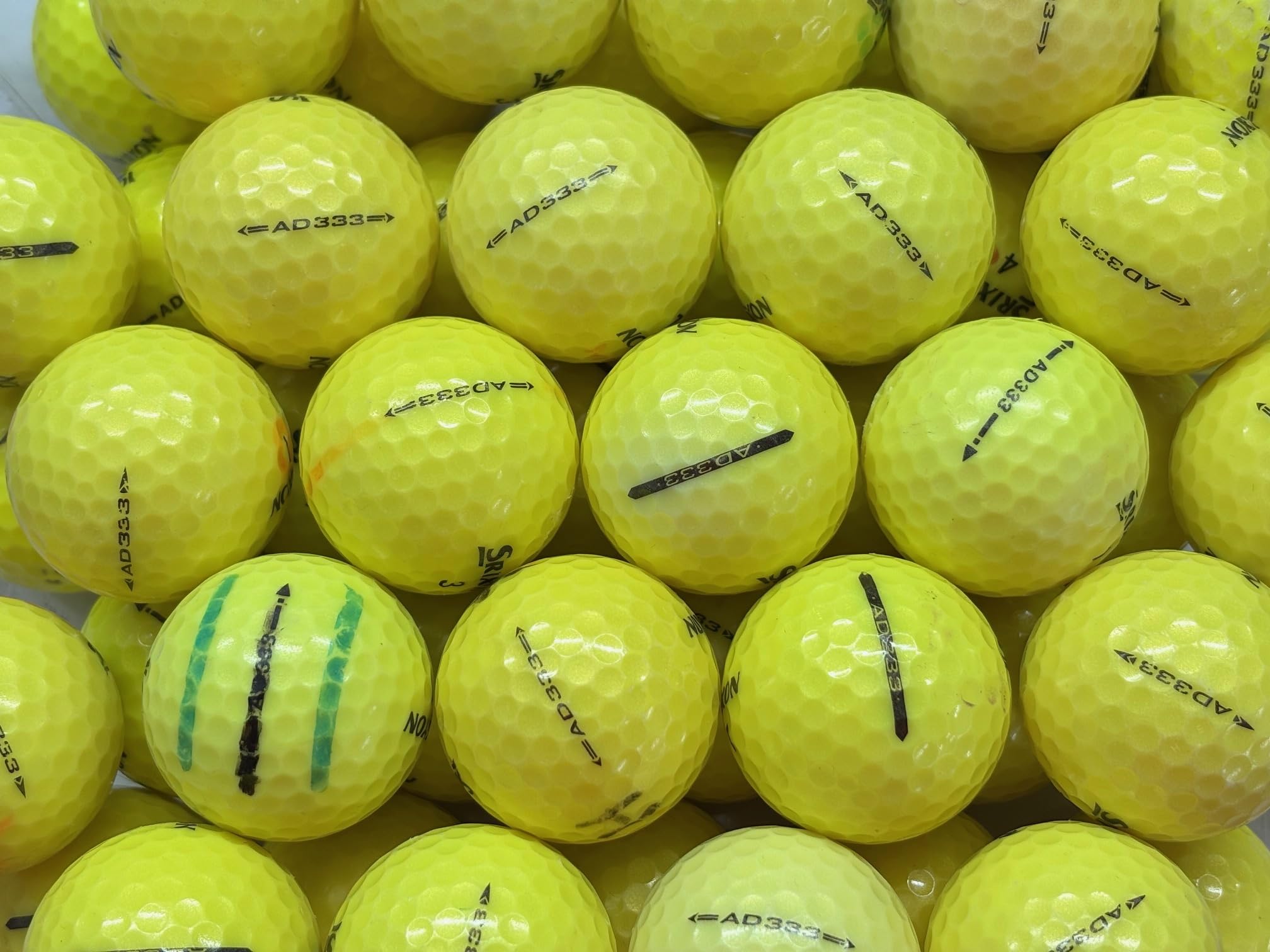 pro lake balls 50 Srixon AD333 Yellow Golf balls - Grade B Used Lake Balls (not new)