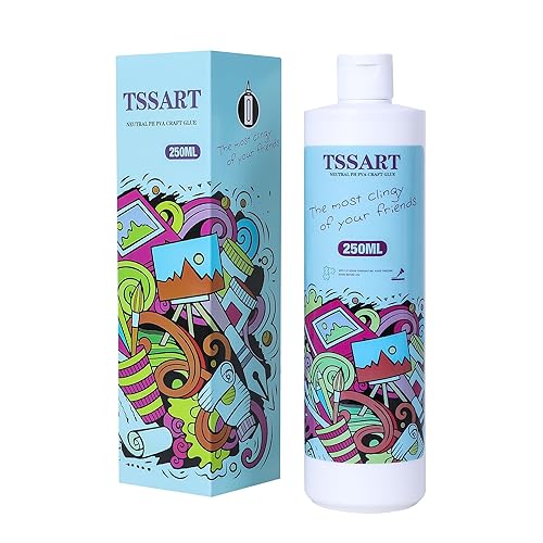 TSSART Adhesivo de pH neutro, fórmula PVA sin ácidos, pegamento soluble en agua, se seca transparente y flexible, ideal para artes, manualidades de