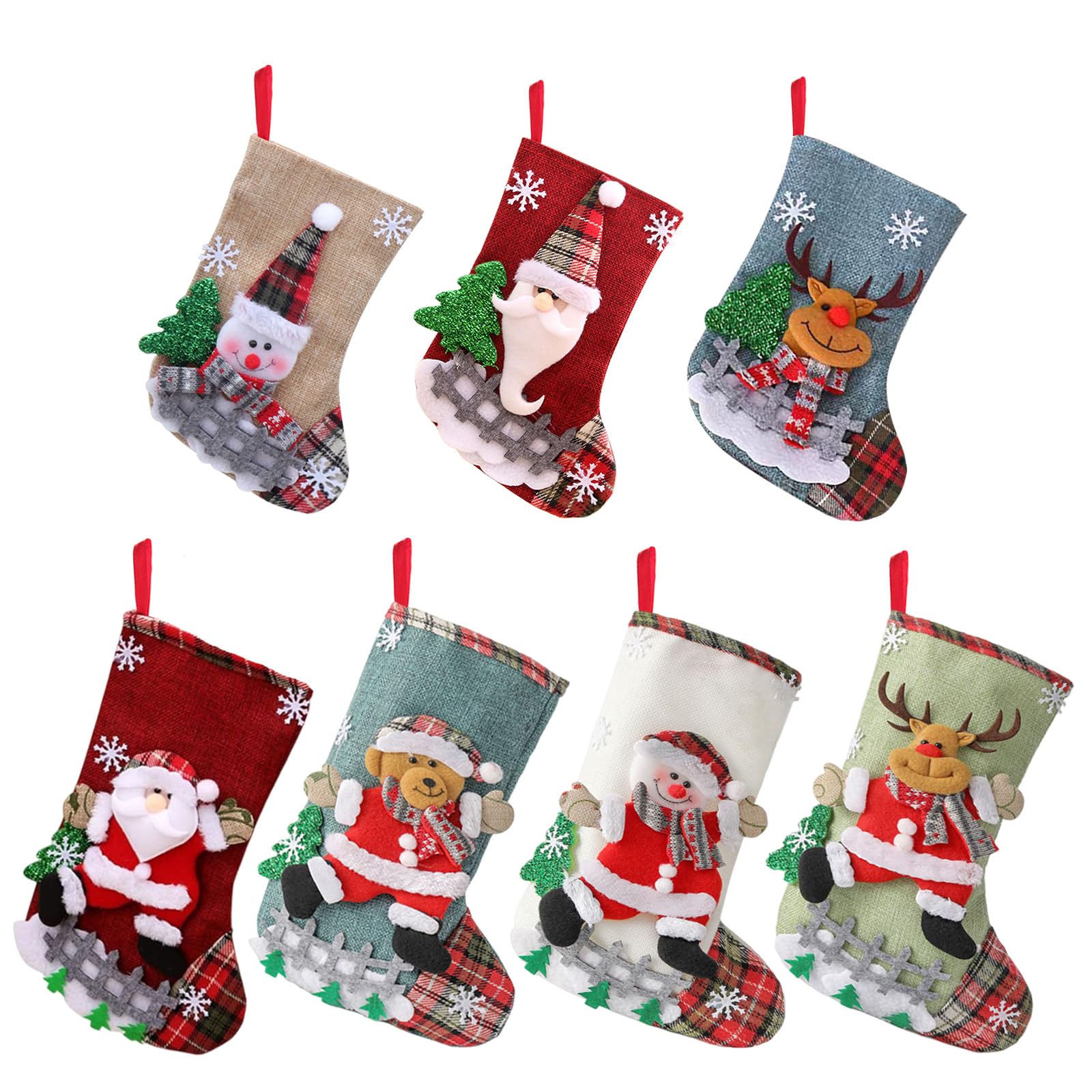TAVADA Chaussette De Noel A Suspendre Sac,7 De Bas De Noël,Chaussettes