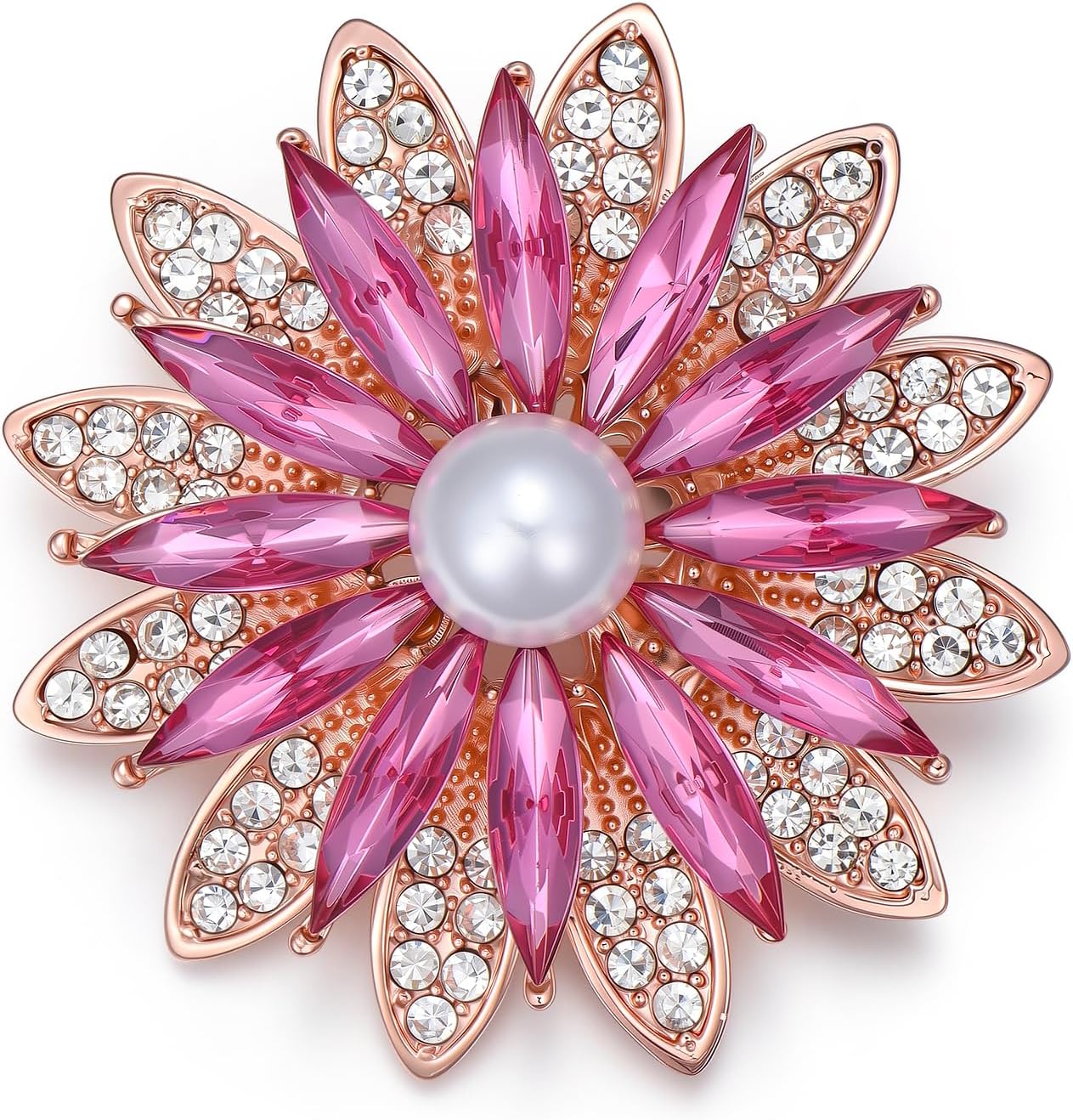 Elegant Flower Brooch Rhinestone Flower Brooches Accessories for Clothes, Birthday Christmas Gift for Women