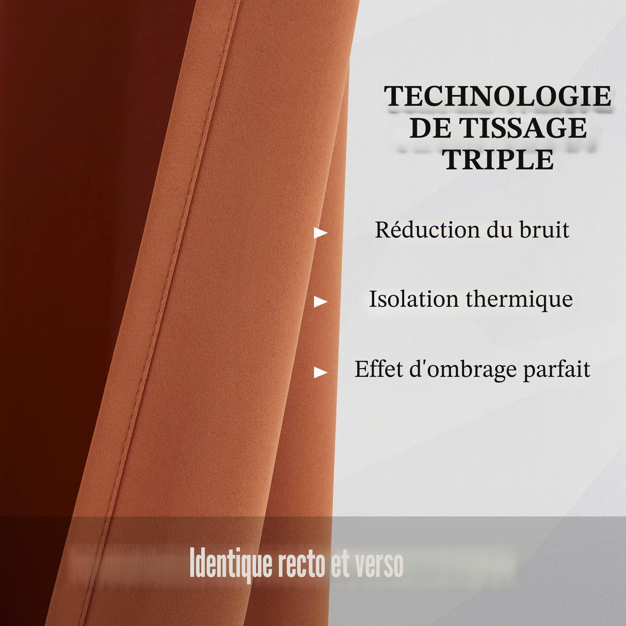DUALIFE Lot de 2 Rideaux occultants à Isolation Thermique avec œillets pour Chambre à Coucher et Chambre à Coucher - 106,7 x 213,4 cm - Orange brûlé - Ocre