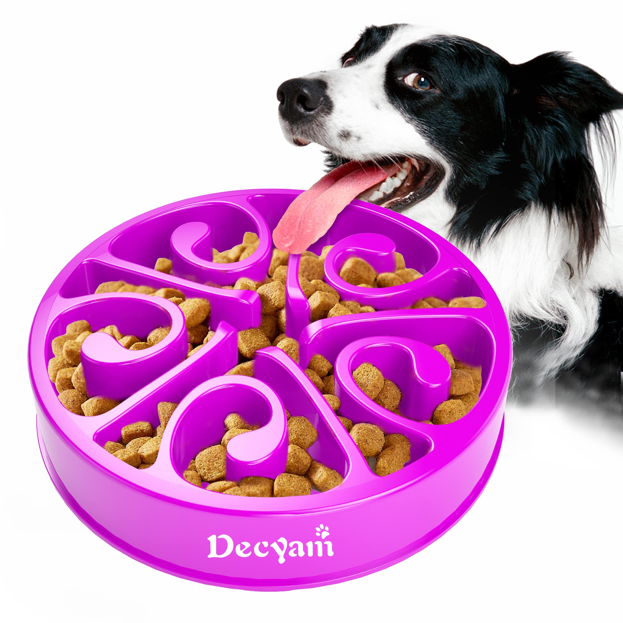 Comedero Lento Antideslizante Para Perros | Plato Slow Feeder Para Evitar Que Coman Rápido | Diseño Con Obstáculos Y Ventosa | Fácil De Limpiar Y Sin BPA