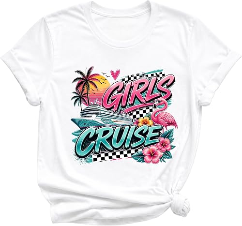 Cruise Girls Trip Shirt for Women Funny Cruise Vacation T-Shirt Matching Travel 