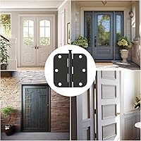 Vista 7 de Haidms Paquete de 30 Bisagras de Puerta Negras Mate Sin Chirridos de 3.5 Pulgadas, Bisagras de Puerta Interior Redondeadas con Esquina de Radio