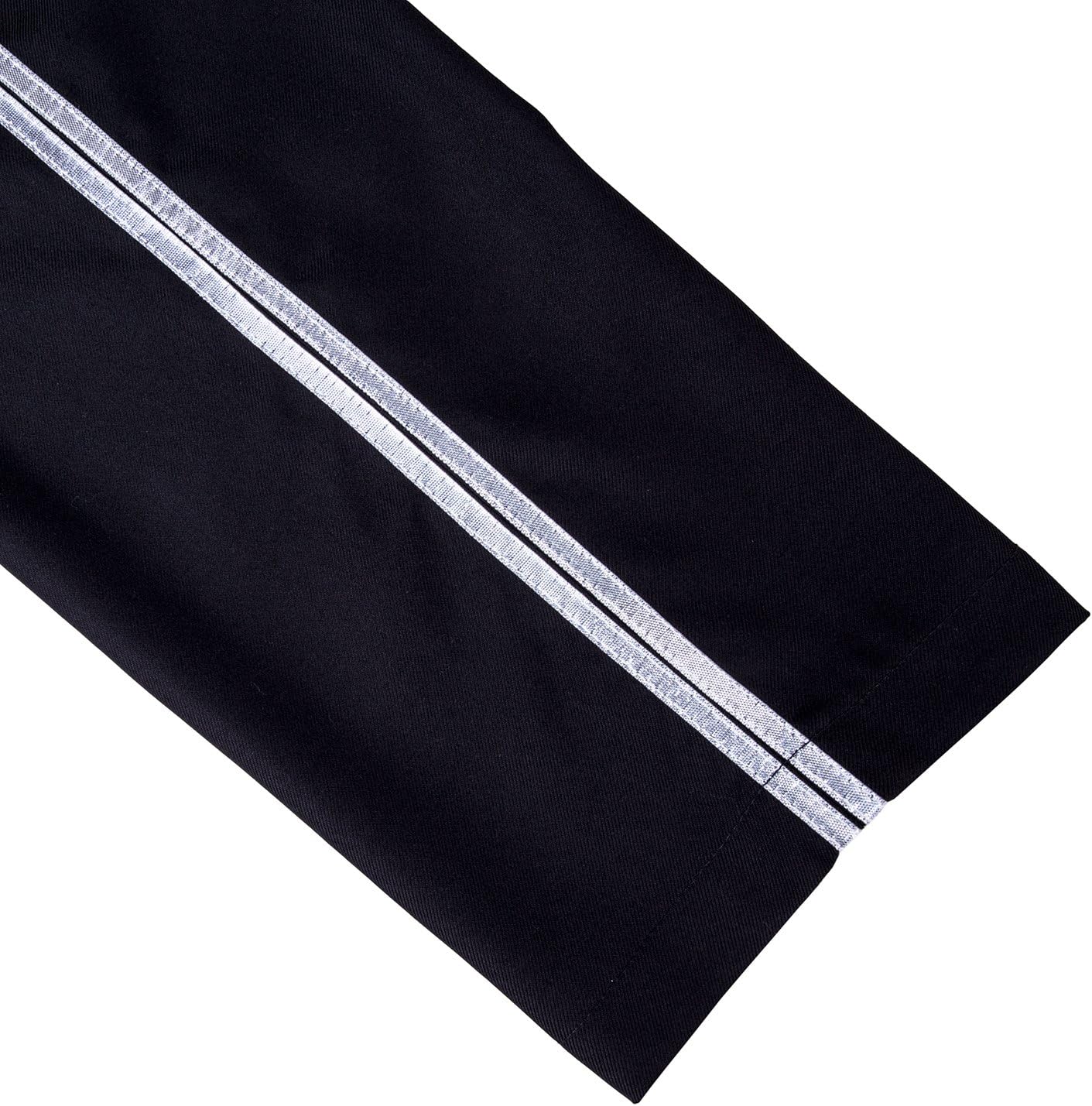 Black Costume Pants with Silver Stripe – 1980s Retro Trousers for Stage, Party & Performance