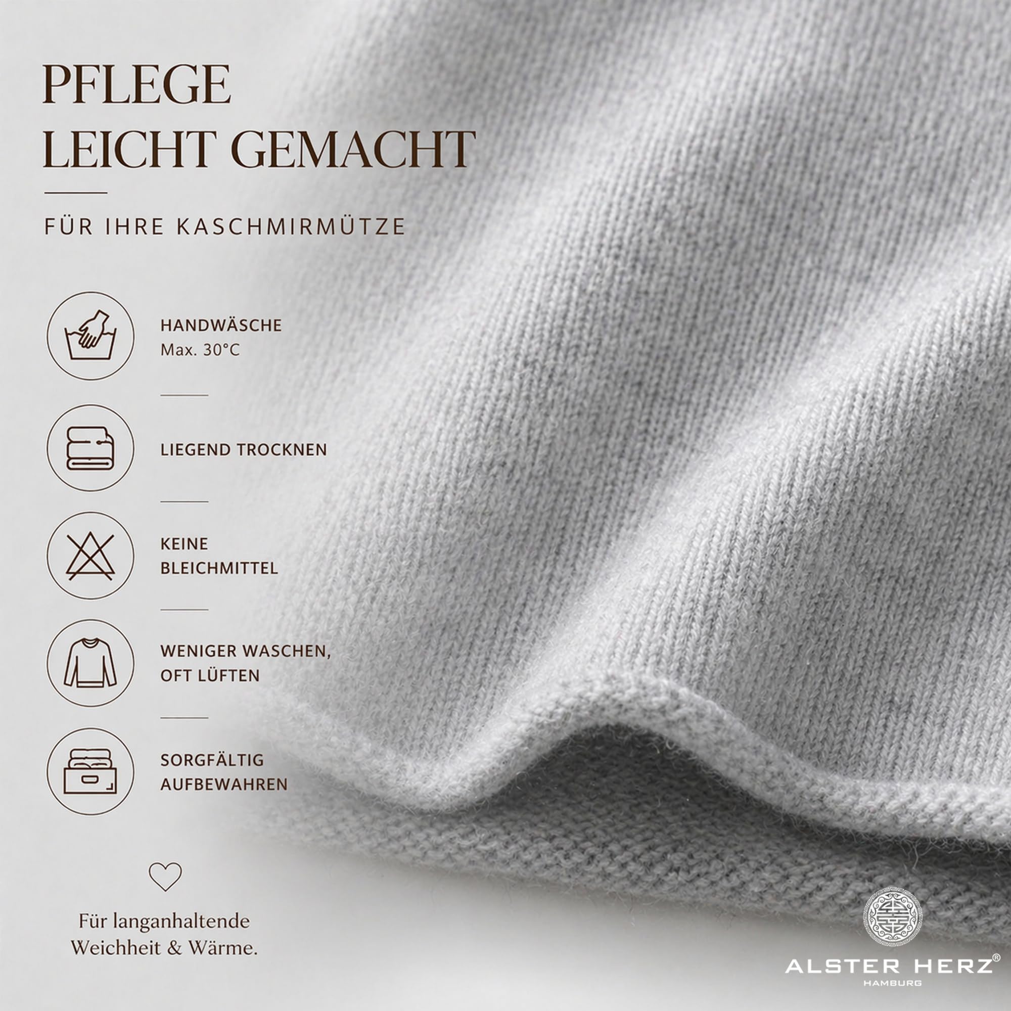 Kaschmir Mütze Damen – weiche Beanie Strickmütze Herren aus Kaschmir, warme Wintermütze, Geschenk zu Geburtstag & Weihnachten