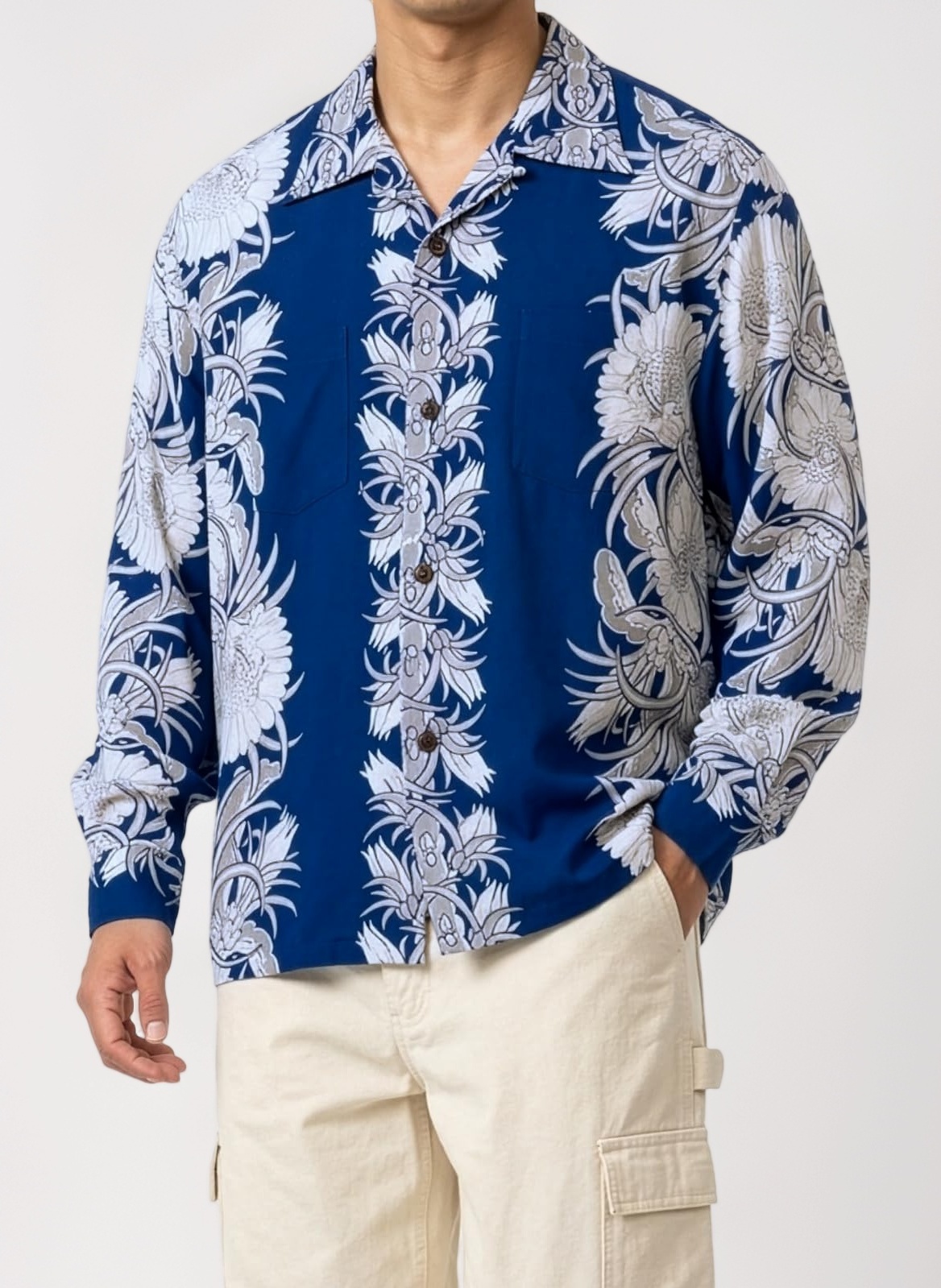 Amazon.co.jp: [サンサーフ] アロハシャツ 長袖 NIGHT BLOOMING CEREUS