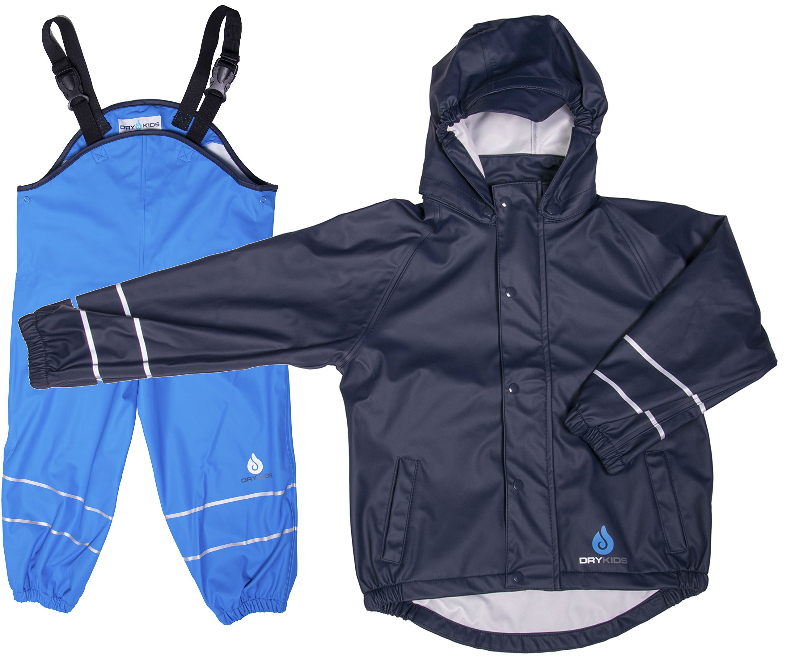 Dry Kids Navy / Turquoise Childrens Pu Jacket & Dungarees Set Nav/Tuq 3/4Yrs
