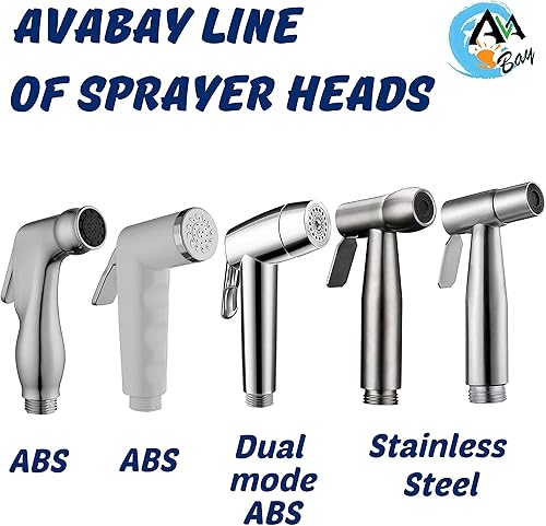 Miniatura 8 de Cabezal rociador de acero inoxidable con agarre térmico - Pulverizador de bidet con acabado cromado cepillado - Shattaf para pañales de tela -