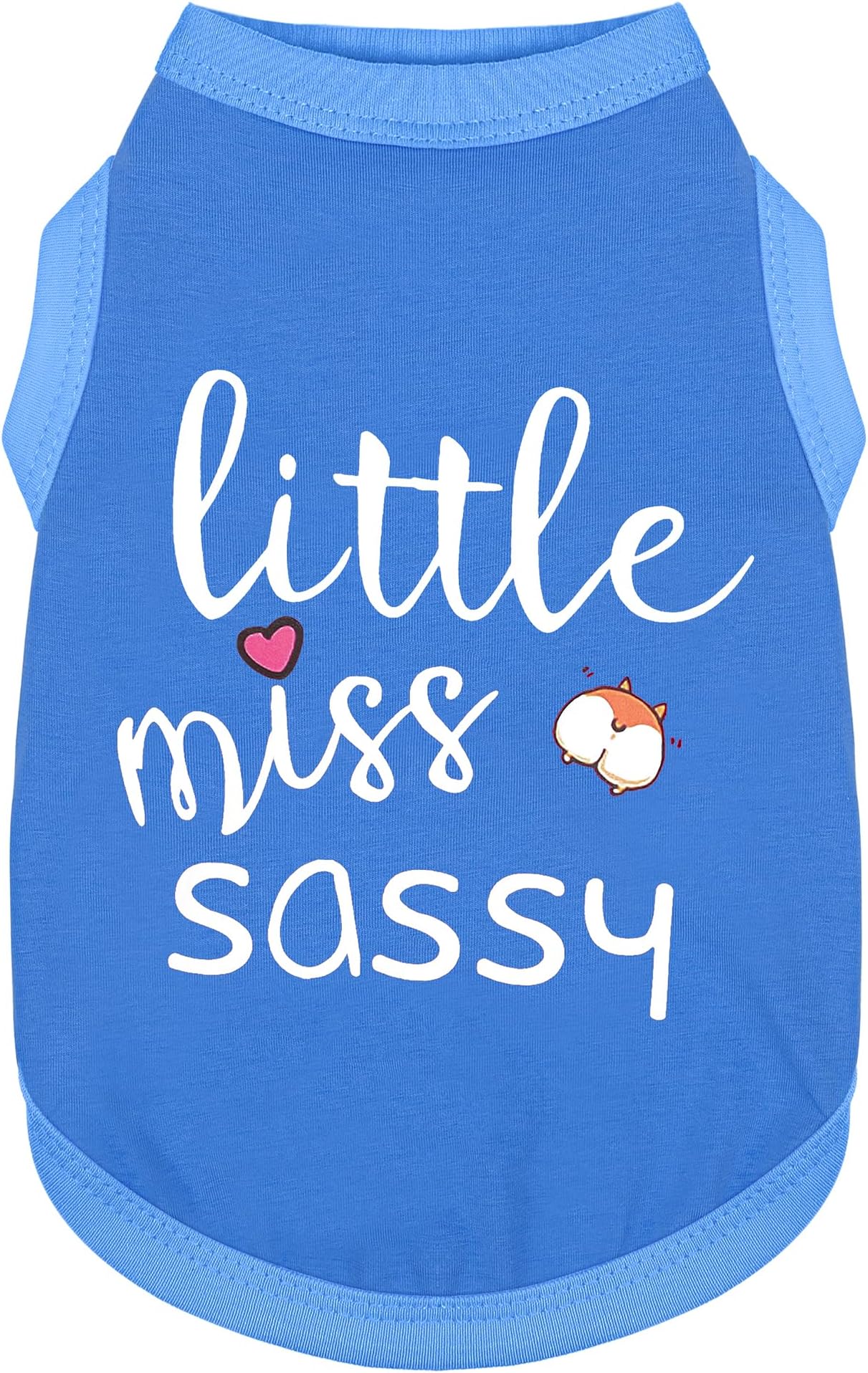 Paiaite Dog Clothes Fashionable Sleeveless Pet Vest: 'Little Miss Sassy' Printed Cotton Dog Shirt, Ideal for Small, Medium, and Large Breeds, Ensuring Comfort and Breathability Blue L
