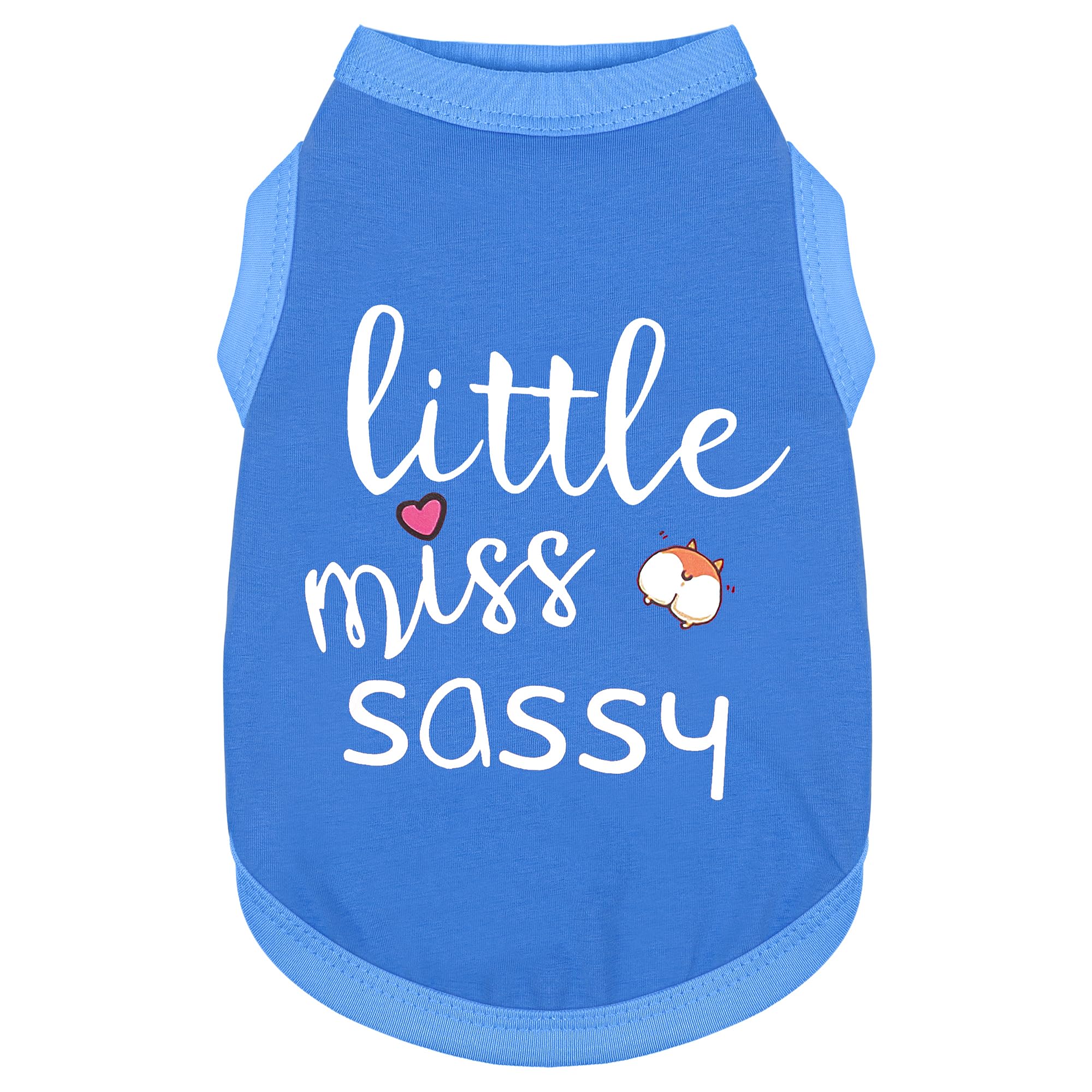 Paiaite Dog Clothes Fashionable Sleeveless Pet Vest: 'Little Miss Sassy' Printed Cotton Dog Shirt, Ideal for Small, Medium, and Large Breeds, Ensuring Comfort and Breathability Blue M