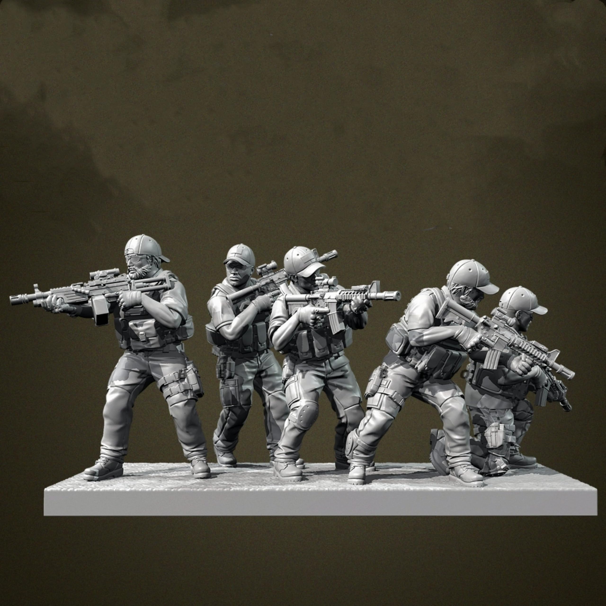 1/35 Kit de Modelo de Comando EE.UU., sin Pintar y sin Montar (4 Figuras) //l1b3J5