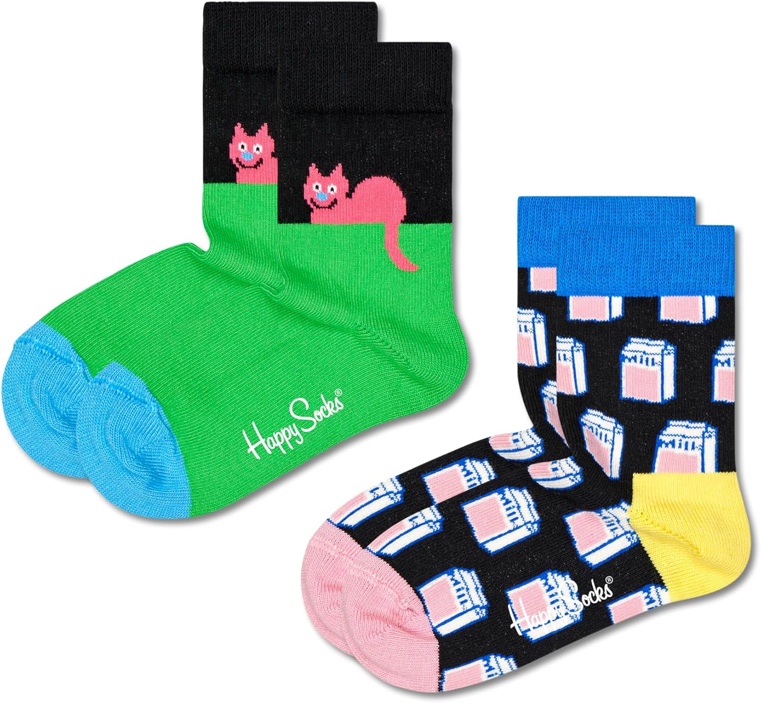 Happy Socks 2-Pack Kids Cat Sock