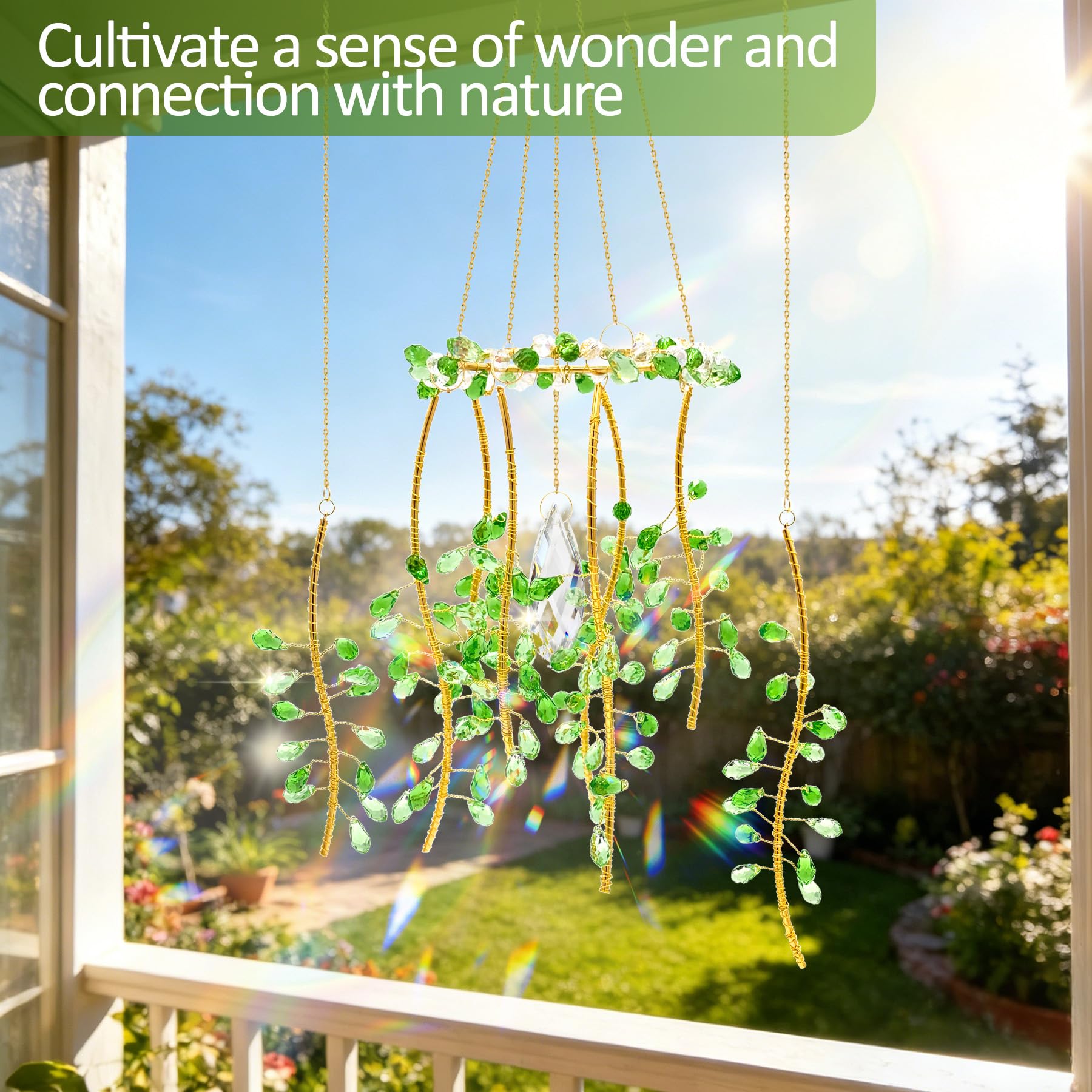 VEEKAY Atrapasoles de Cristal,Colgante Suncatcher Ornamento,Sun Catcher para Ventanas y Jardines,para Casa, Jardín, Oficina