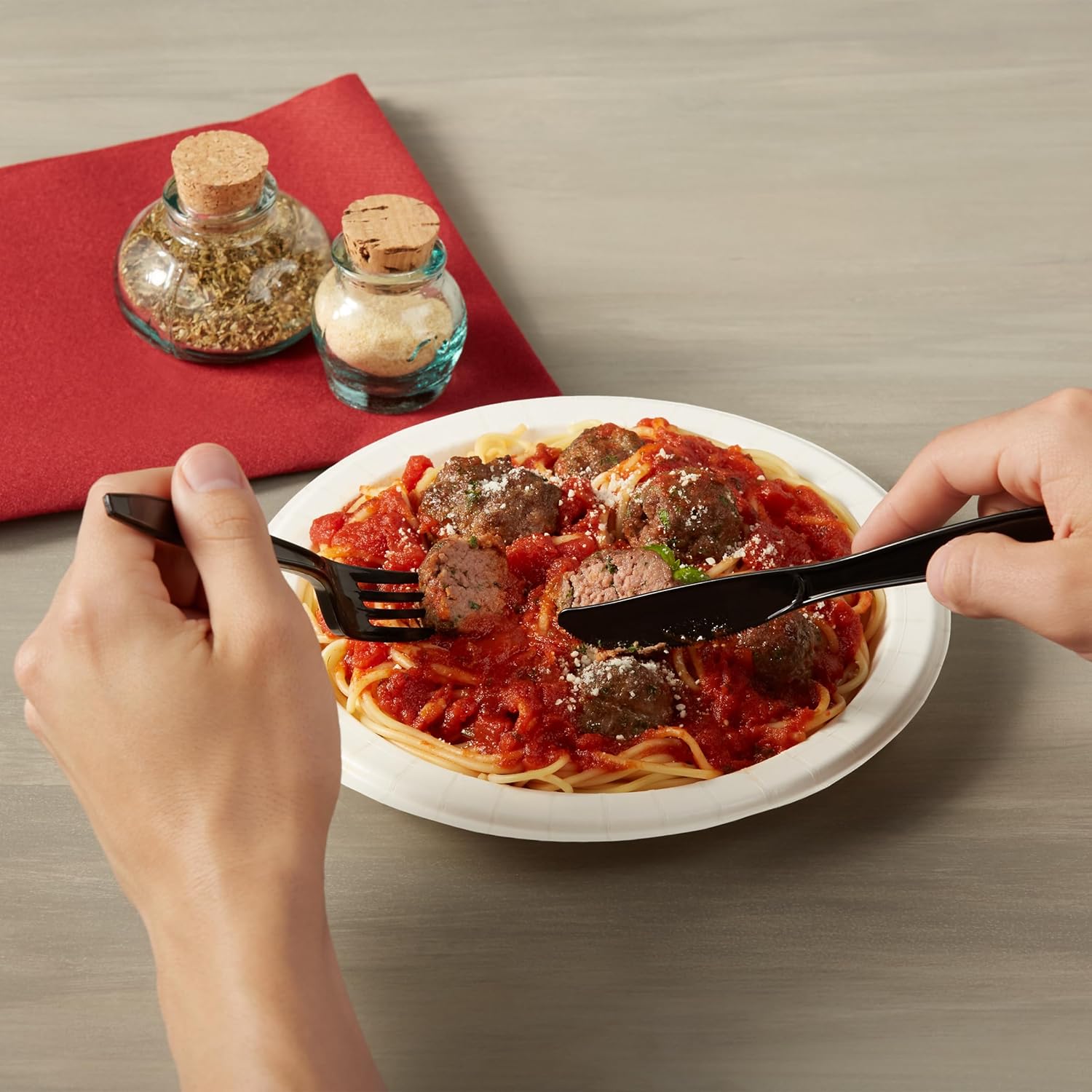 Dixie Individually Wrapped 7" Heavy-Weight Polypropylene Plastic Knife By GP PRO (Georgia-Pacific), Black, PKH53C, (Case of 1,000)