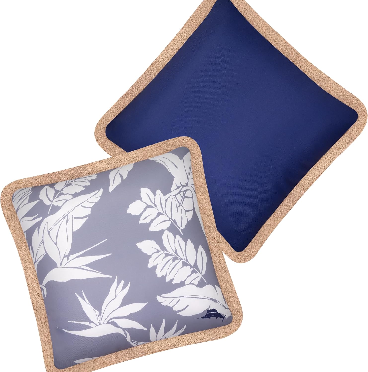 Tommy Bahama Pack of 2 Premium Water-Resistant 18" x 18" Indoor/Outdoor Decorative Pillows with Inserts – Perfect for Patio Furniture, Poolside, and Outdoor Lounging (Navy)