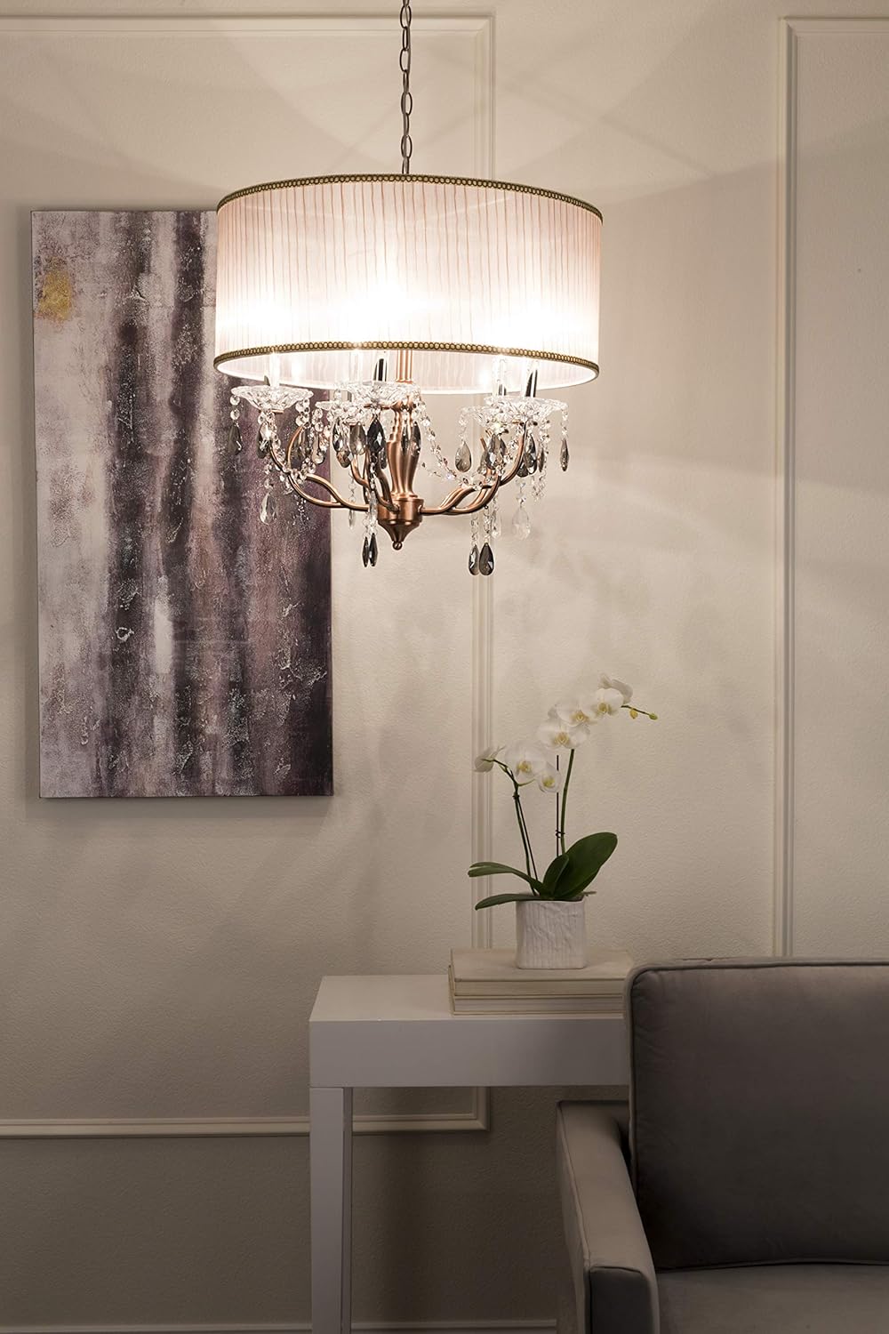 OK-5126h 25-Inch Rosie Crystal Ceiling Lamp
