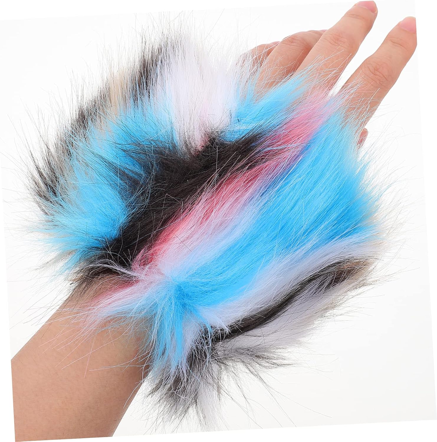 Ipetboom Fuzzy Faux Fur Wrist Warmers for Women Winter Arm Cuffs Soft and Fluffy Cold Weather Accessories Cozy Furry Arm Warmers for Outdoor Activities