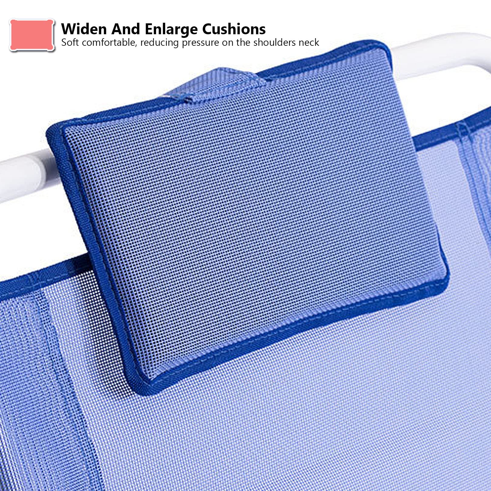 Breathable Bed Back Rest Wedge Support, Back Support for Bed Sitting Up, Bed Rests to Sit Up, 5-Gears Adjustable Bed Wedge Support, Includes Head Pillow, Blue, Load-Bearing 298LB