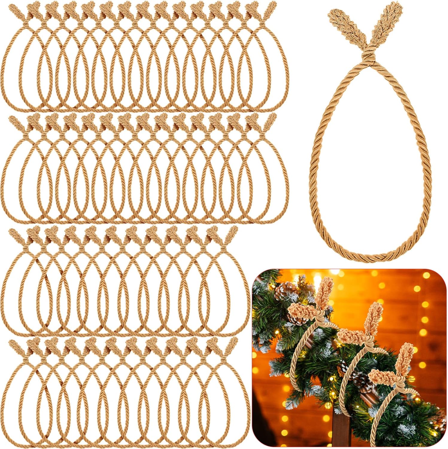 Zhengmy Christmas garland ties, 100 pcs, gold