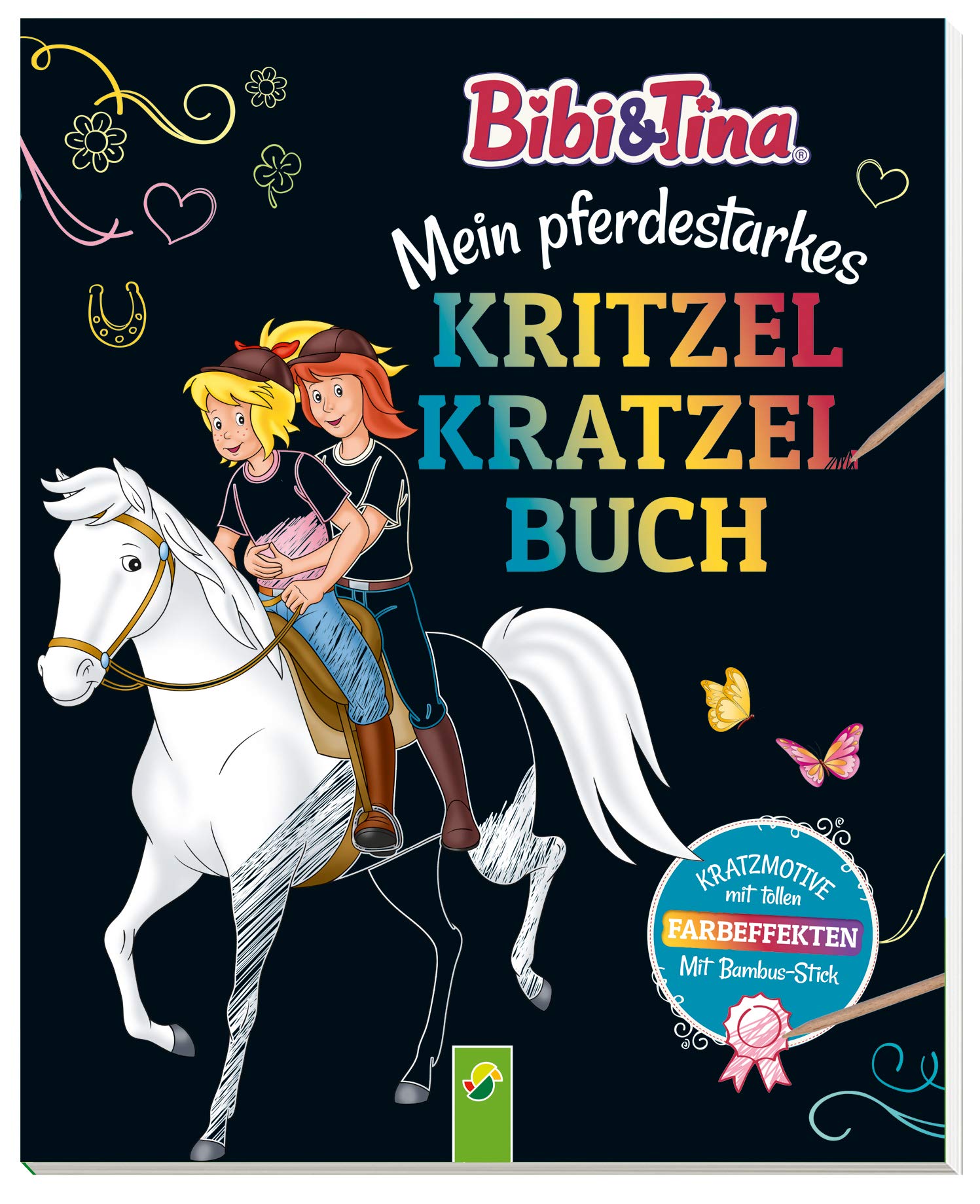 Bibi & Tina - Mein pferdestarkes Kritzel-Kratzel-Buch: Mit Bambus-Stick. Kratzmotive mit tollen Farbeffekten. Für Kinder ab 5 Jahren