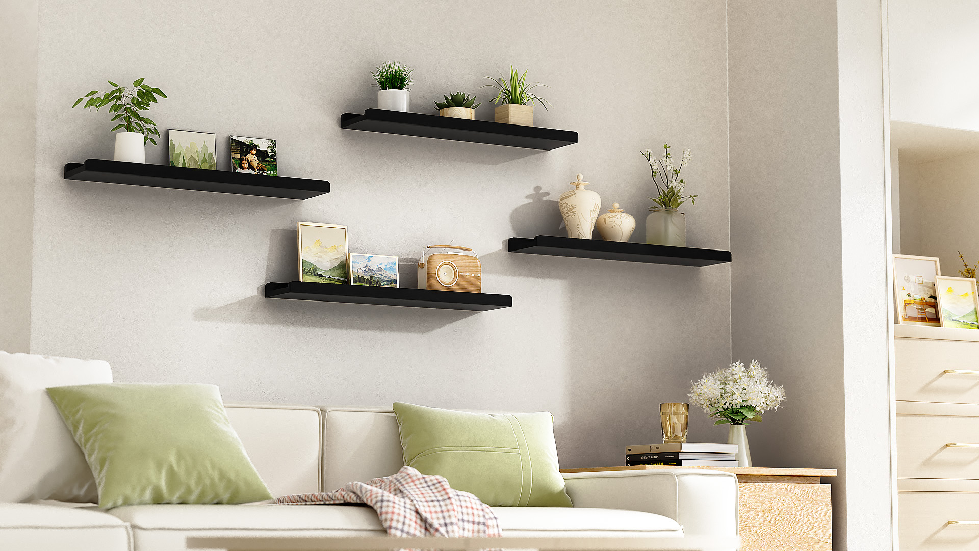 Amazon.com: Love-KANKEI Black Long Floating Shelves for Wall