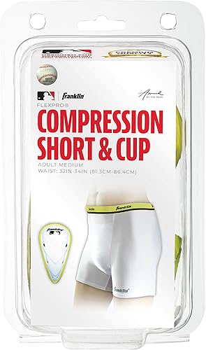 Miniatura 6 de Franklin Sports Pantalones cortos de compresión deslizantes Ropa interior de compresión de béisbol para adultos + jóvenes con bolsillo para copa
