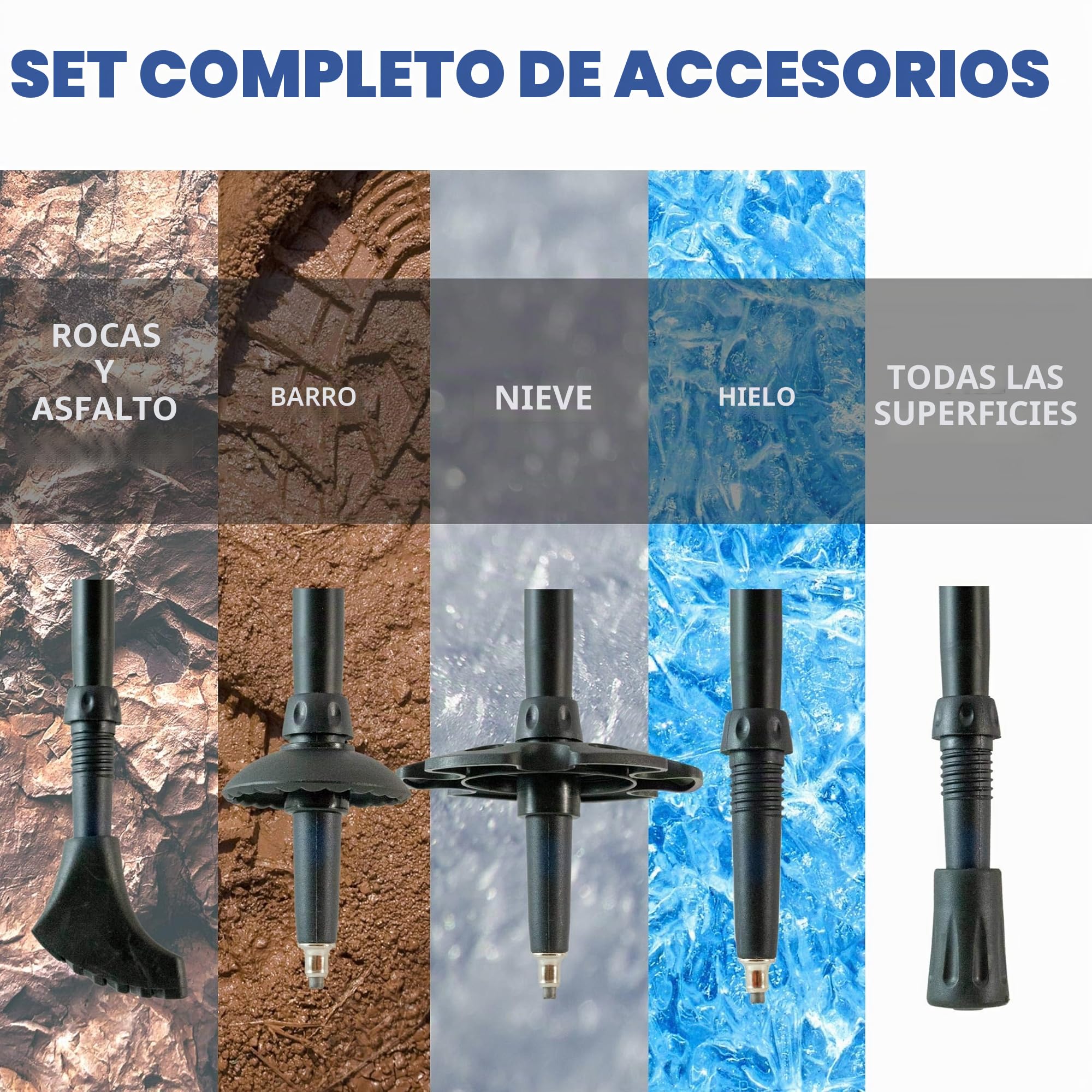 Bastones de Trekking de Fibra de Carbono Plegables con Sistema de Bloqueo rápido, ultraligeros para Senderismo, Camping de montaña. Mango de Corcho Natural. Par