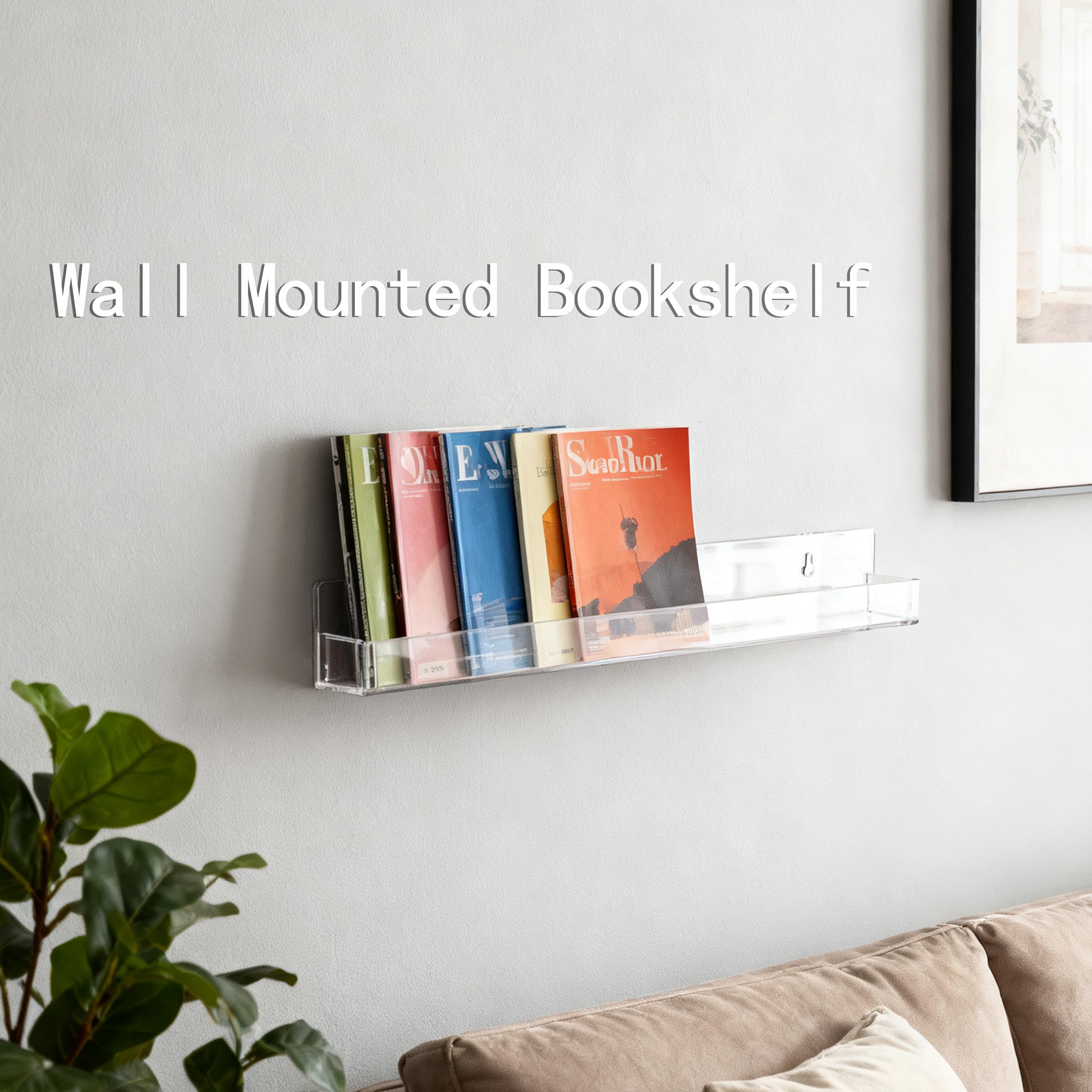 Snapklik.com : 4 Pack Clear Nail Polish Rack Wall Mounted,15 Inch ...