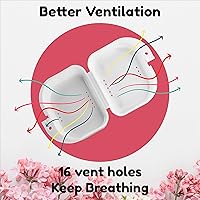 Vista 5 de Retainer Holder Cute, Aligner Case with Colorful Novelty Cute Patterns, Night Guard Case with Floral Patterns (White)