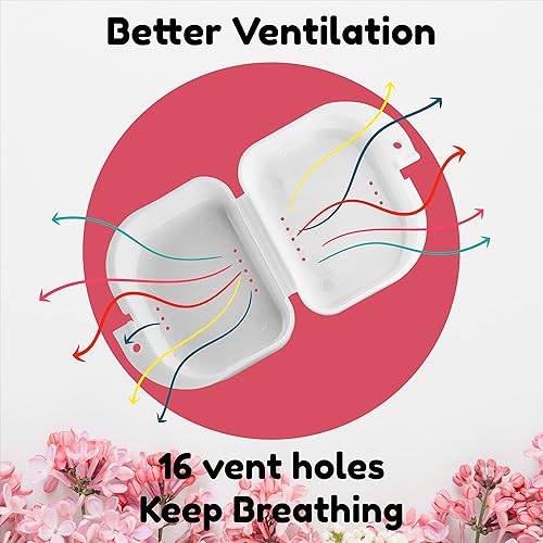 Miniatura 5 de Retainer Holder Cute, Aligner Case with Colorful Novelty Cute Patterns, Night Guard Case with Floral Patterns (White)