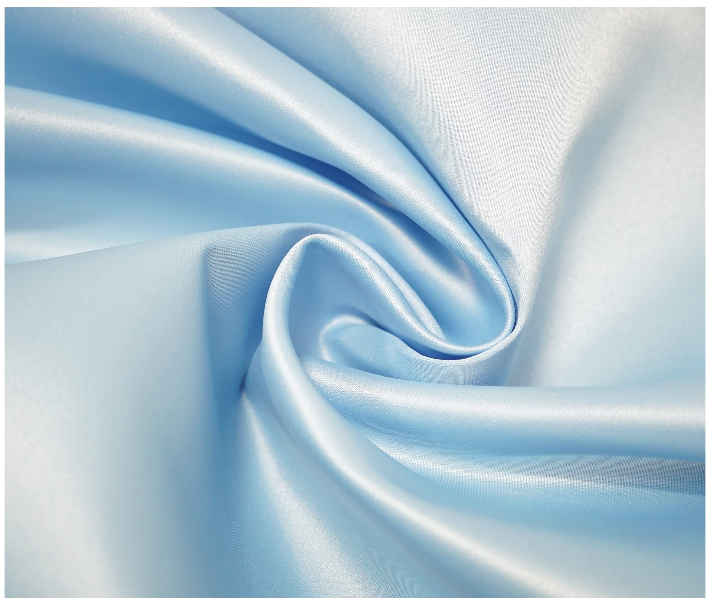Matte Duchess Bridal Satin Polyester Fabric for Dressmaking Wedding Crafts Quilting Sewing 150cm Wide (2 Metre (200 x 150cm), Baby Blue) โ image 1